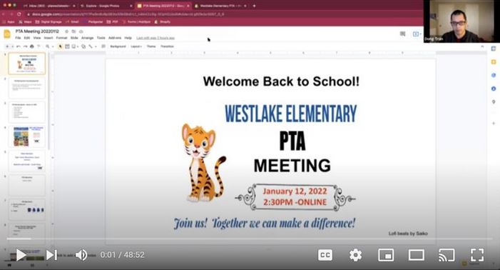 PTA Meeting - 1/12/2022