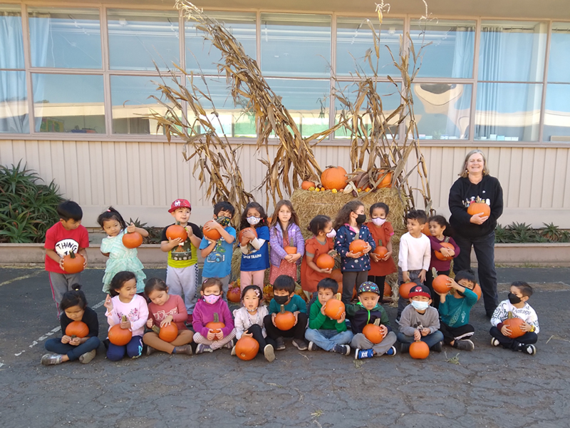 TK with Pumpkins